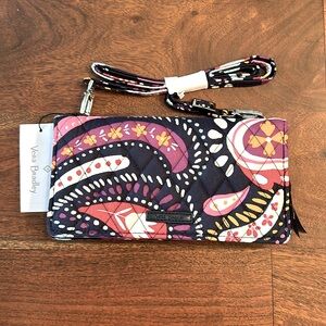 VERA BRADLEY Painted Paisley RFID Magnetic Closure Wallet Crossbody Bag NWT